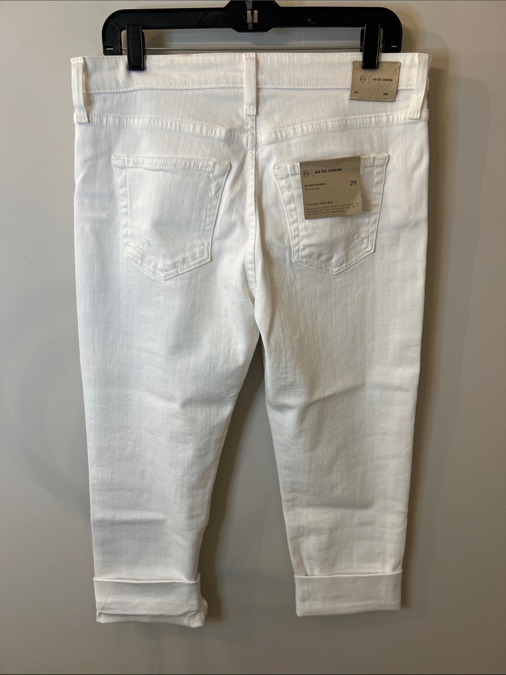 AG-ED Denim White Cropped Roll Cuff Capris - Picture 6 of 9